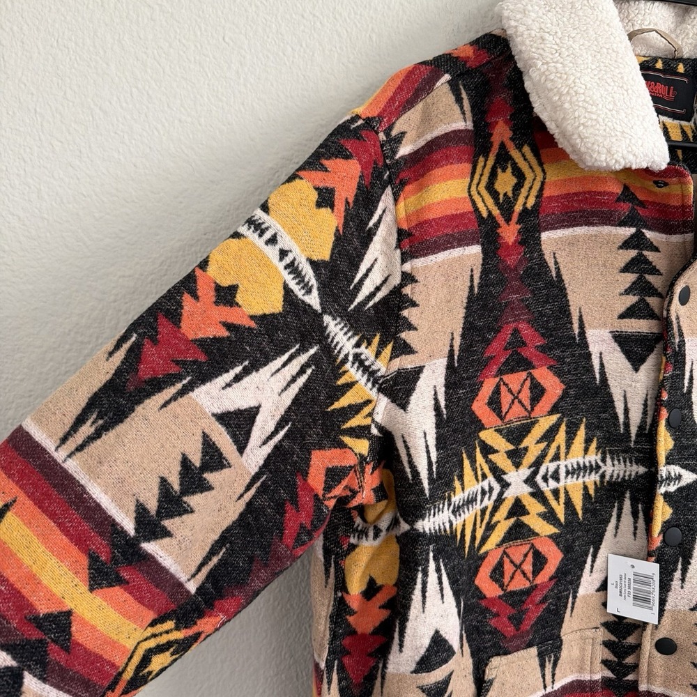 Rock & Roll Denim Men's Large Jacket Southwestern Aztec Snap Button NWT Pockets - Picture 5 of 15